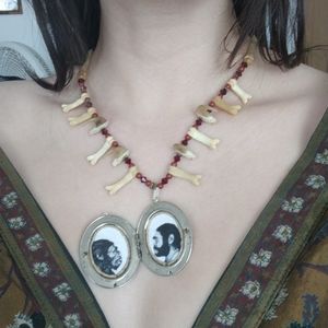 Handmade 🐆 Locket with Bobcat Bones